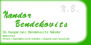 nandor bendekovits business card