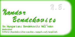 nandor bendekovits business card